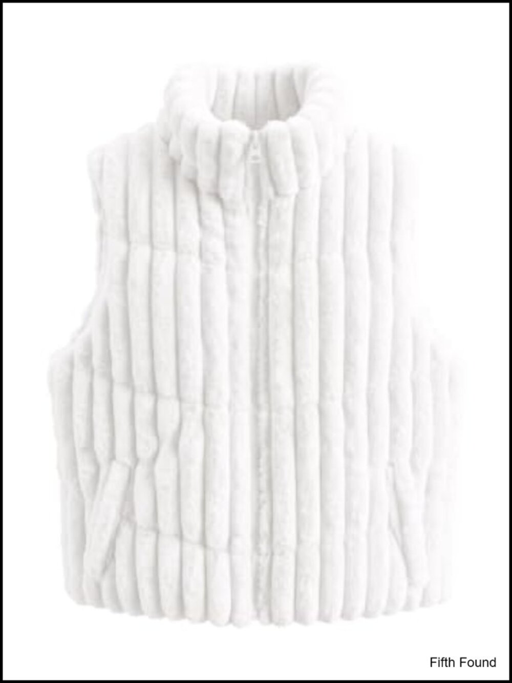 Sleeveless Full Zip Striped Puffer Vest Warm Outerwear Coat